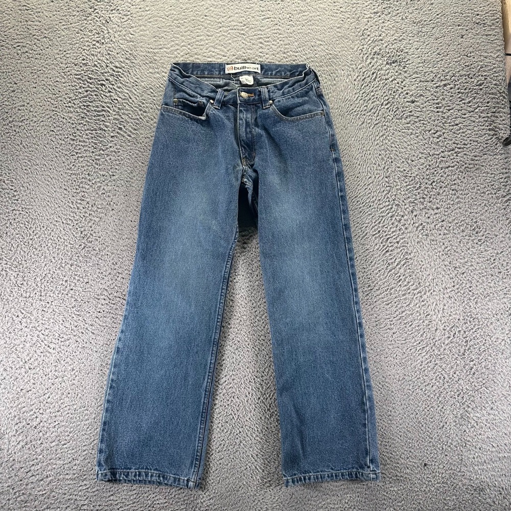 Bullhead Jeans Mens 29x28 Blue Cotton Denim Straight Baggy Faded Workwear Travel